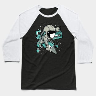 Astronaut Flying with Rocket Baseball T-Shirt